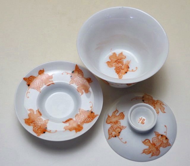 光緒年製金魚柄蓋碗 | Chinesetea shop. Tamarix ．．．
