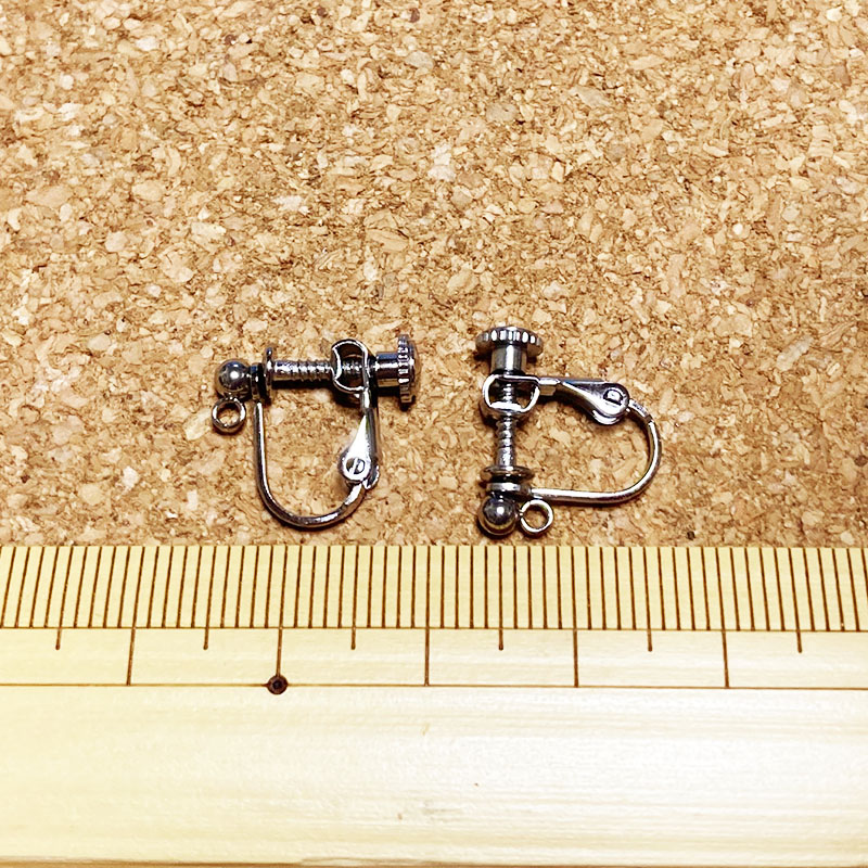 SUS316カン付きネジバネ式イヤリング4個(サージカルステンレス