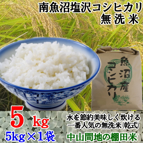 南魚沼塩沢コシヒカリ乾式無洗米5kg(5k×1)令和5年産 | 志田農園南魚沼