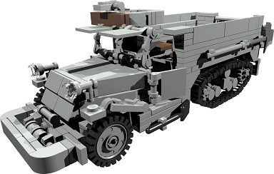 brickmania製ww2アメリカ軍M3A1 ハーフトラック兵員装甲輸送車 M3 Half Track – WWII Armored Personnel Carrier - Brickmania