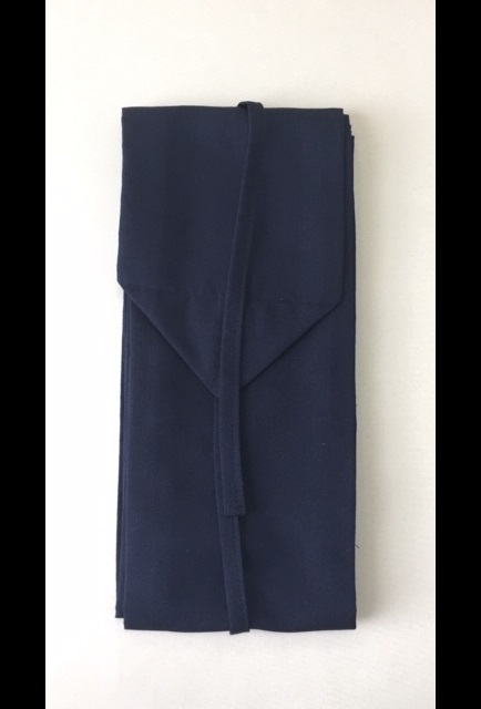 柄弓巻き(紺)×弓袋(黒) 弓巻き 武州藍染木綿 勝色 (裏紺） | iichi 日々の暮らしを心地よく