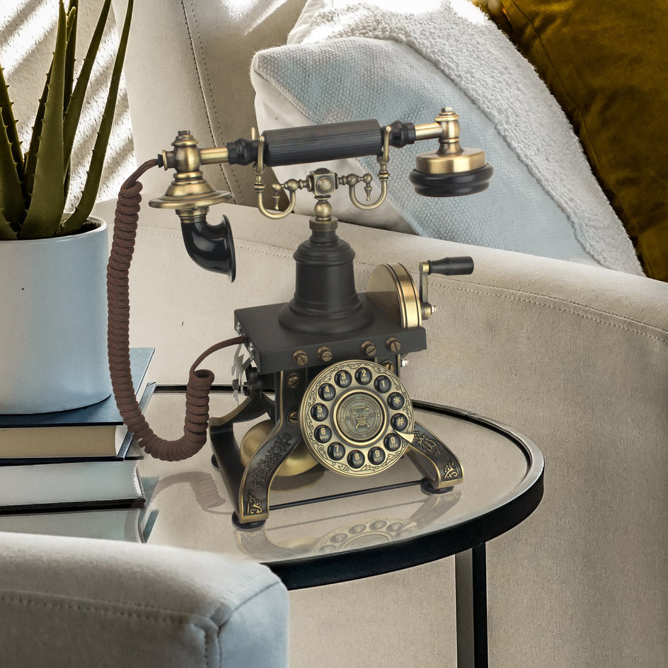 アンティーク レトロ風 電話機 パリ エッフェル塔タイプ | 中世