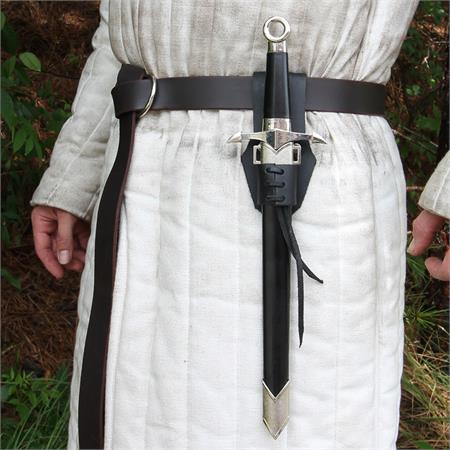 レザー製 ソードベルト ハンガー ブラック 飾り帯 剣 日本刀 鞘 西洋