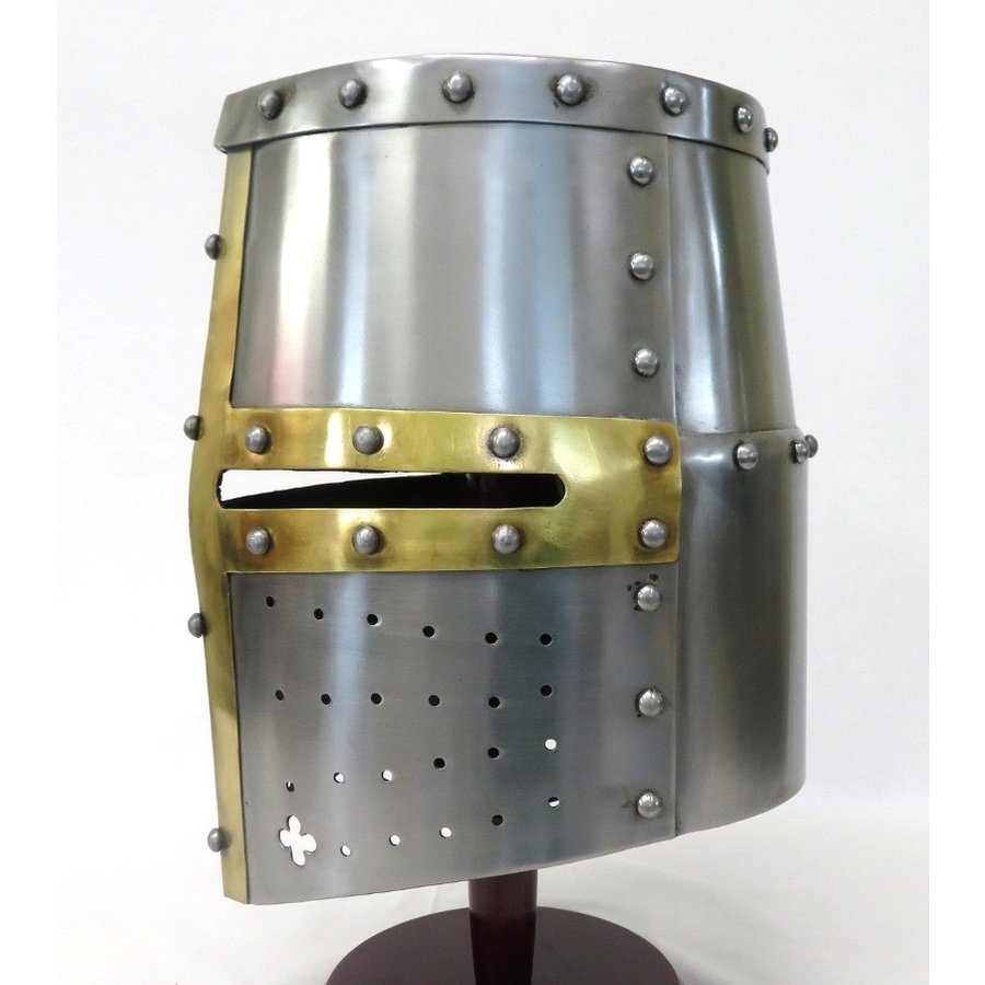 レンタル商品】 中世 スチール製 レザーライナー内蔵グレートヘルム