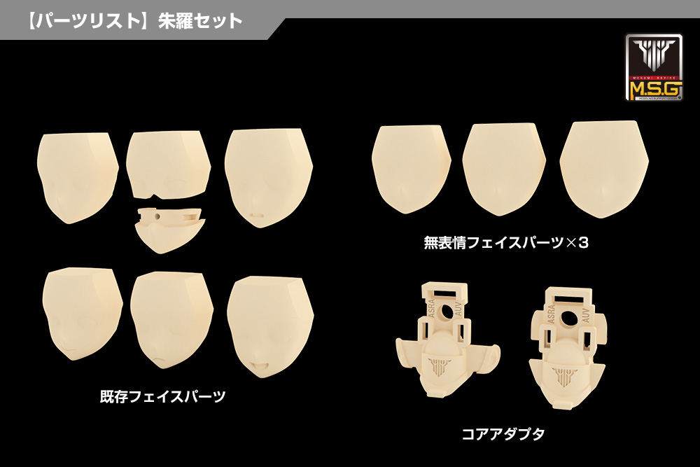 メガミデバイス用改造パーツ 特殊状況フェイス/手首1組/腰パーツセット メガミデバイスMSG 03 フェイスセット 朱羅用 スキンカラーC