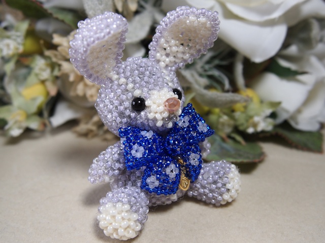 着せ替えうさちゃん*パープルグレー | LeaLea beads