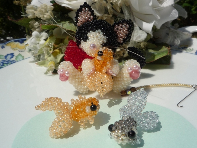 あみぐるみの猫ちゃん*お魚釣り | LeaLea beads