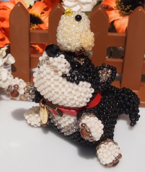 あみぐるみのワンちゃん*豆柴【黒】 | LeaLea beads