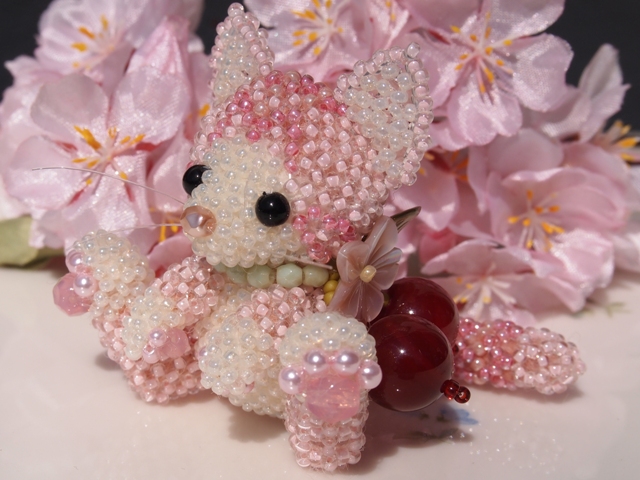 あみぐるみの猫ちゃん*SAKURA | LeaLea beads