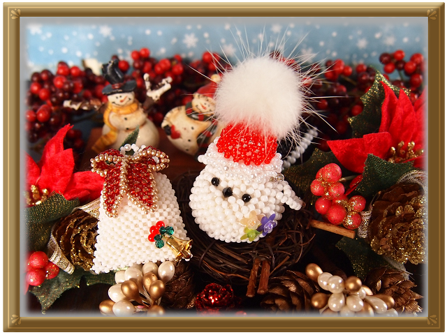 あみぐるみのシマエナガちゃん*クリスマス | LeaLea beads