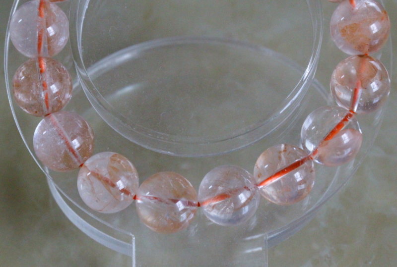 激レア！高品質マニカランピンク水晶ブレスレット12mm玉【高品質・透明