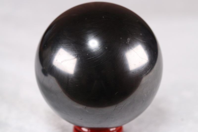 浄化・電磁波対策用！シュンガイト・丸玉約70mm【最高品質・光沢