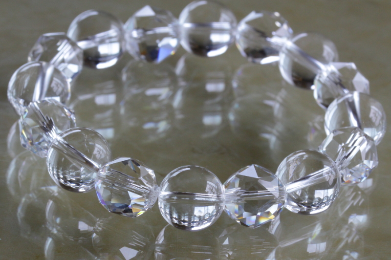 透明水晶　ブレスレット　泡泡水晶　クリア 楽天市場】水晶 ブレスレット カット 8mm 16〜17.5cm S〜L