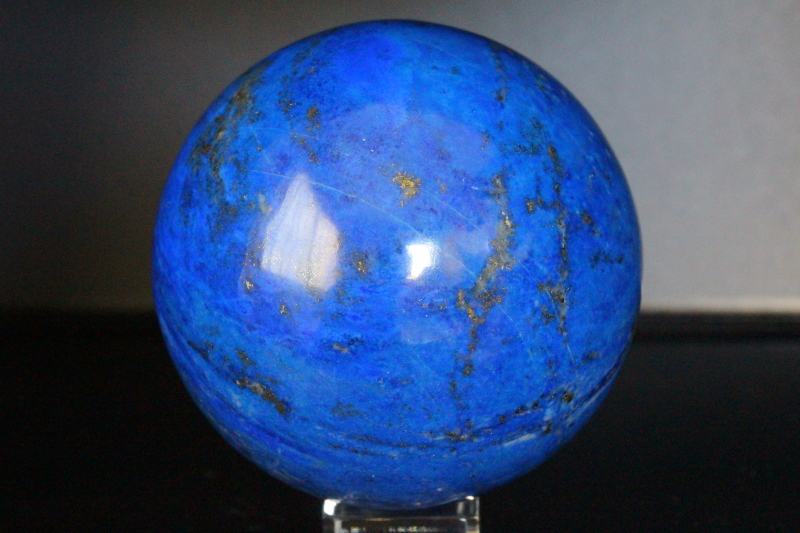 極上ブルー！最高品質ラピスラズリ75mm丸玉【最高品質・光沢・激レア