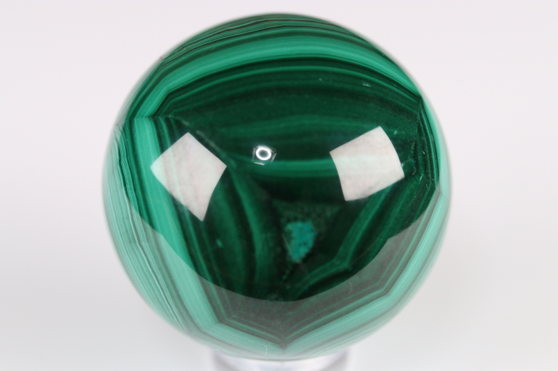 極上！コンゴ産マラカイト丸玉37mm【最高品質・高波動・光沢・希少