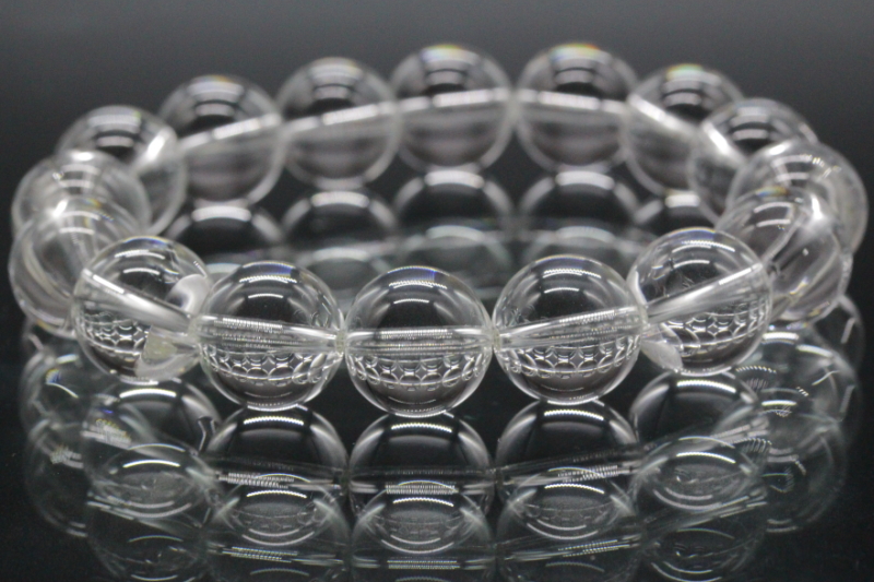 【希少産地/最強品質】天然カイラス水晶＊約12mm＊　天然石ブレスレット 極上！山梨県産・光の水晶ブレスレット12mm玉【最高品質・高波動・超