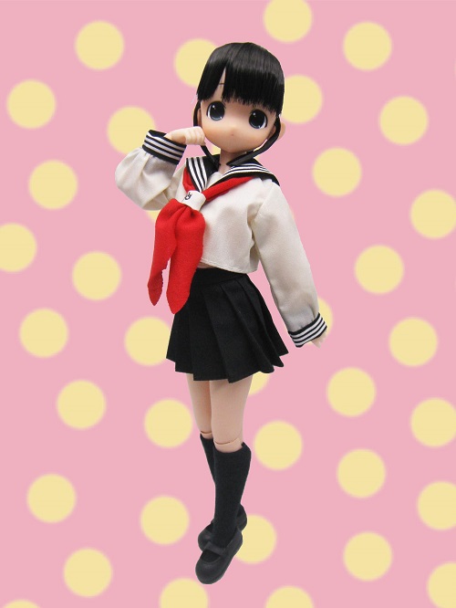 ママちゃん ちっちゃなもこちゃん ラインセーラー（黒髪ポニーテール