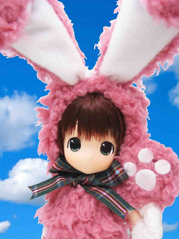 ちっちゃなもこちゃん うさぐるみポッピンカラーレッド（茶髪  