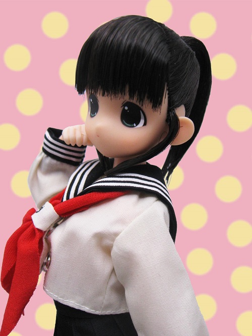 まーちゃんまま ちっちゃなもこちゃん ラインセーラー（黒髪ポニーテール
