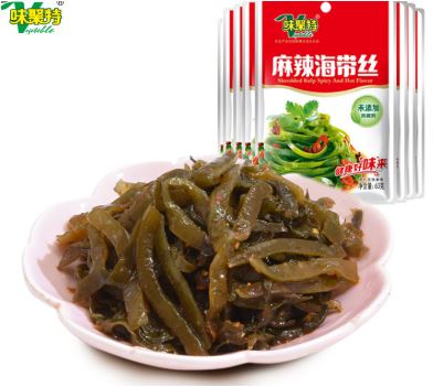 味聚特麻辣海带丝- 辛口ワカメ（細切り）80g | 明華中国物産店