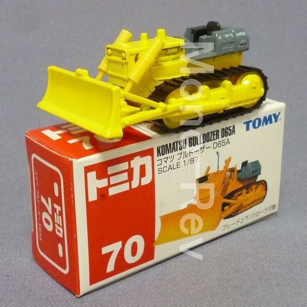 トミカ 70-1-13c 小松ブルドーザーD65A レモン黄/暗灰 青ロゴ箱 | 絶版