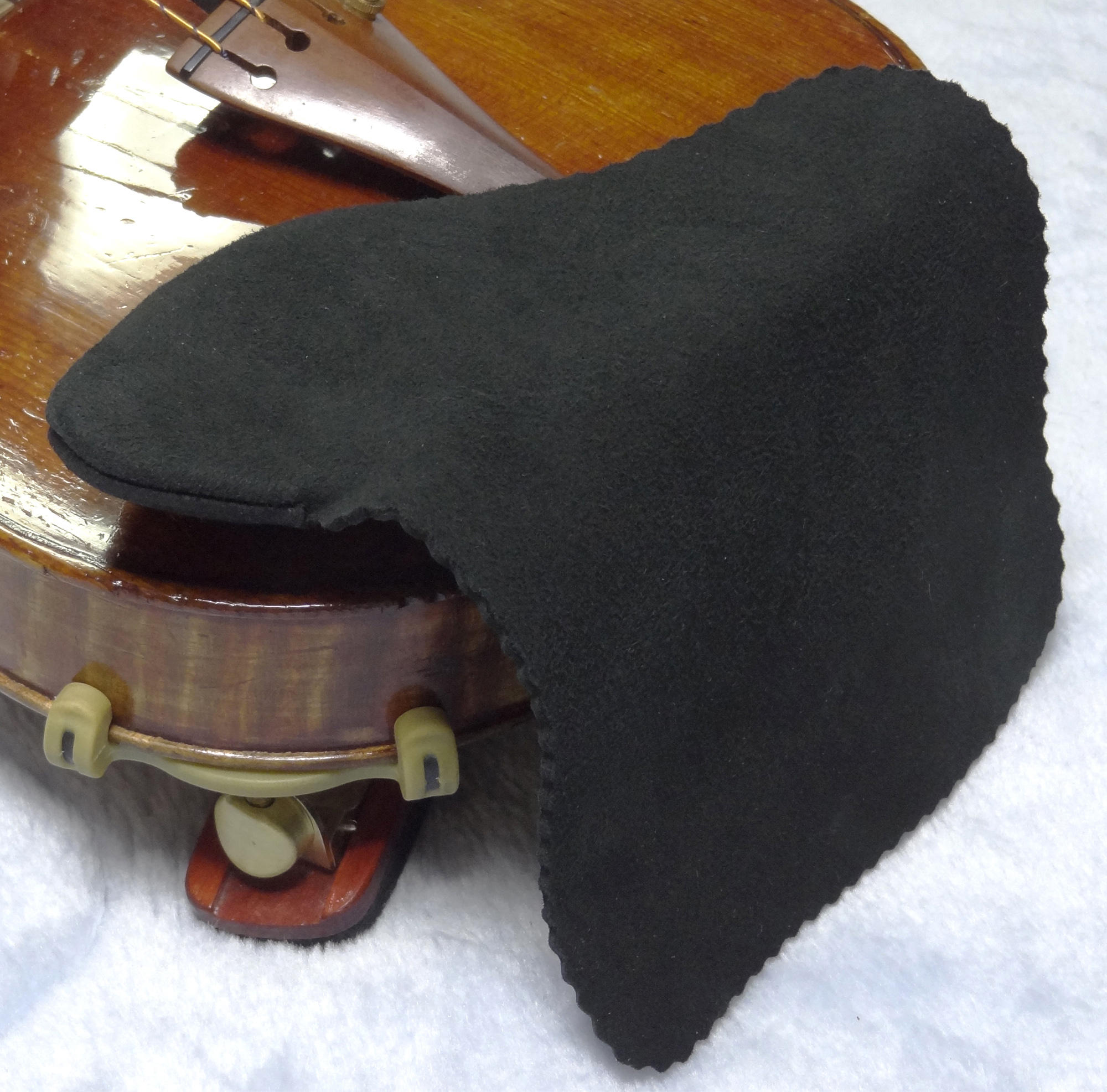 セーム革製 バイオリン用あご当てカバー（ガルネリモデル用） ブラック | mws designworks ムーズデザインワークス