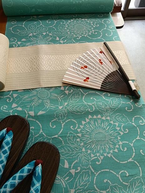 綿麻紅梅 越後型型染（紺仁染織工房）001 | ふだん着物のネット