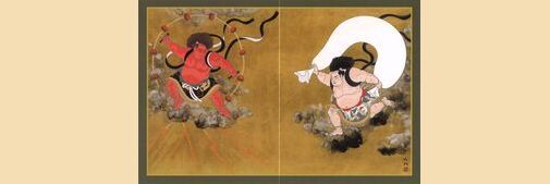 織物　風神雷神図　額装 西陣織額 風神雷神 丹後ちりめんのまち【京都・京丹後】俵屋宗達