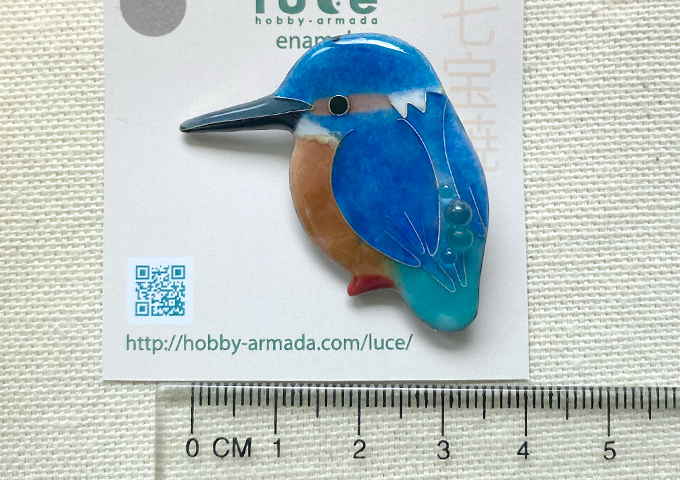 カワセミの七宝焼 七宝ブローチ カワセミ(254) | inkonite いんこにっと