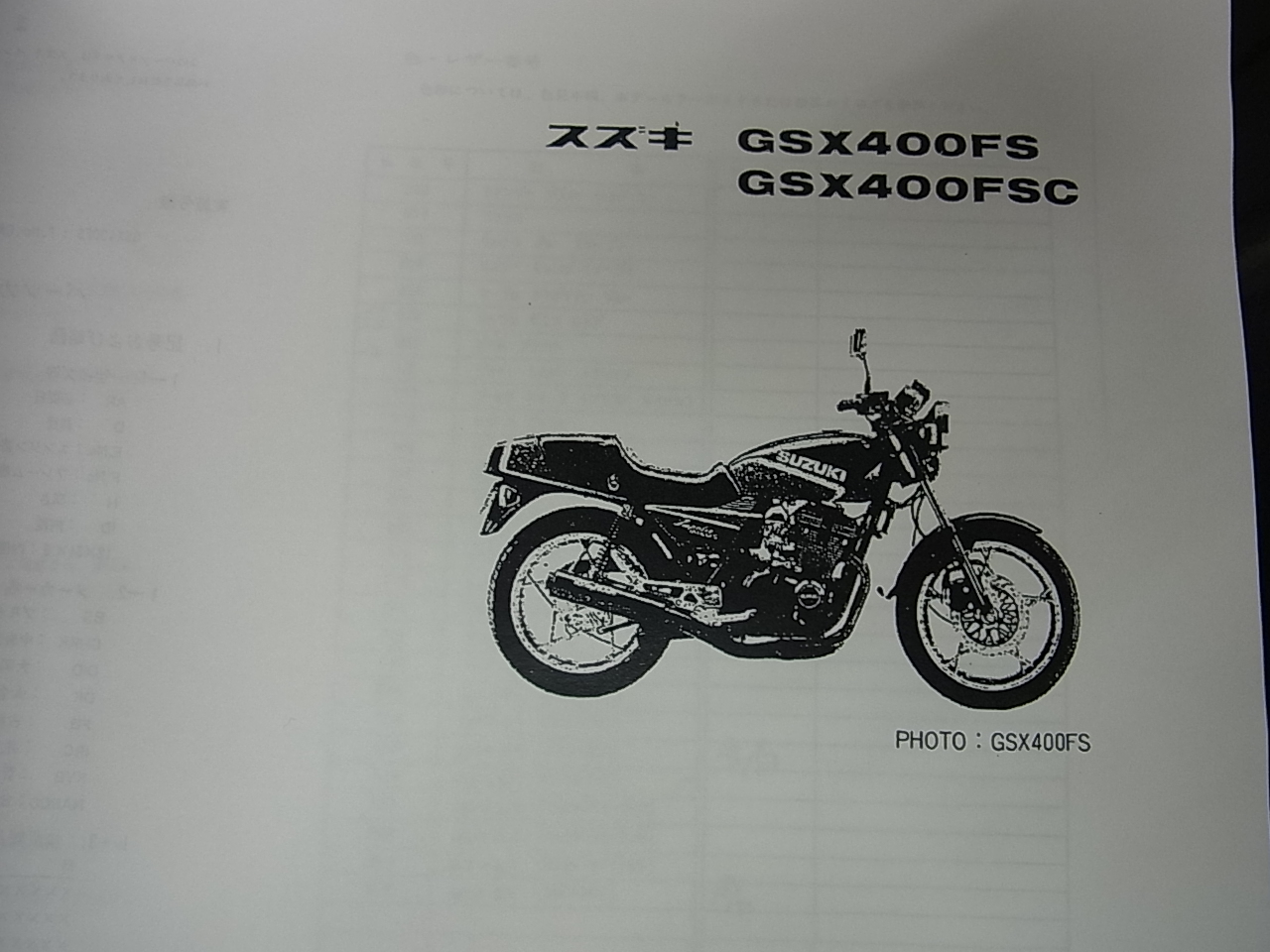 GSX400FS インパルス パーツリスト - ALIVE LINE