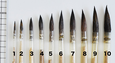 丸筆各種サイズ比較