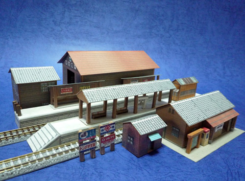 印刷版)昭和の建物「木造駅舎セット」（Ｎ_scale） | ペーパー 