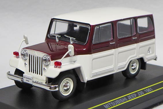 F43-014 三菱 ジープ 1961年（ホワイト/ワインレッド） | ミニカー
