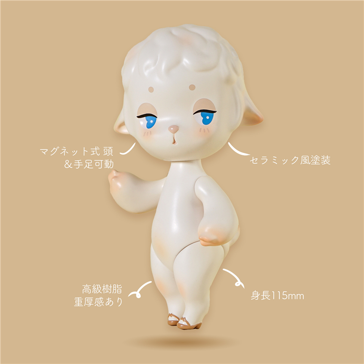 * antique sheep ✵ * もも色リボンと鈴をつけた小さな 羊さん QLY's Little Lamb~初代·リバイバル~ | QLYwork