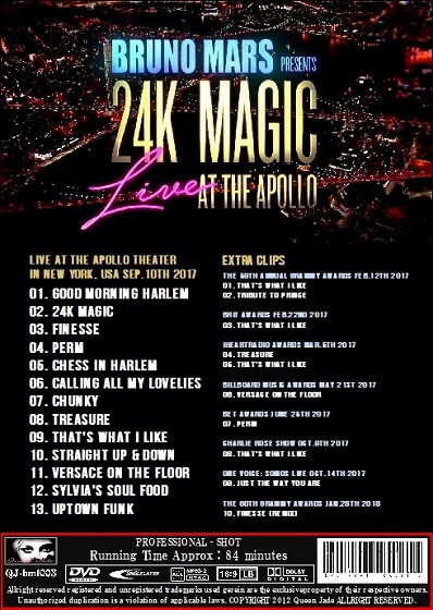 Bruno Mars(ブルーノ・マーズ)□24K Magic Live At The Apollo with 