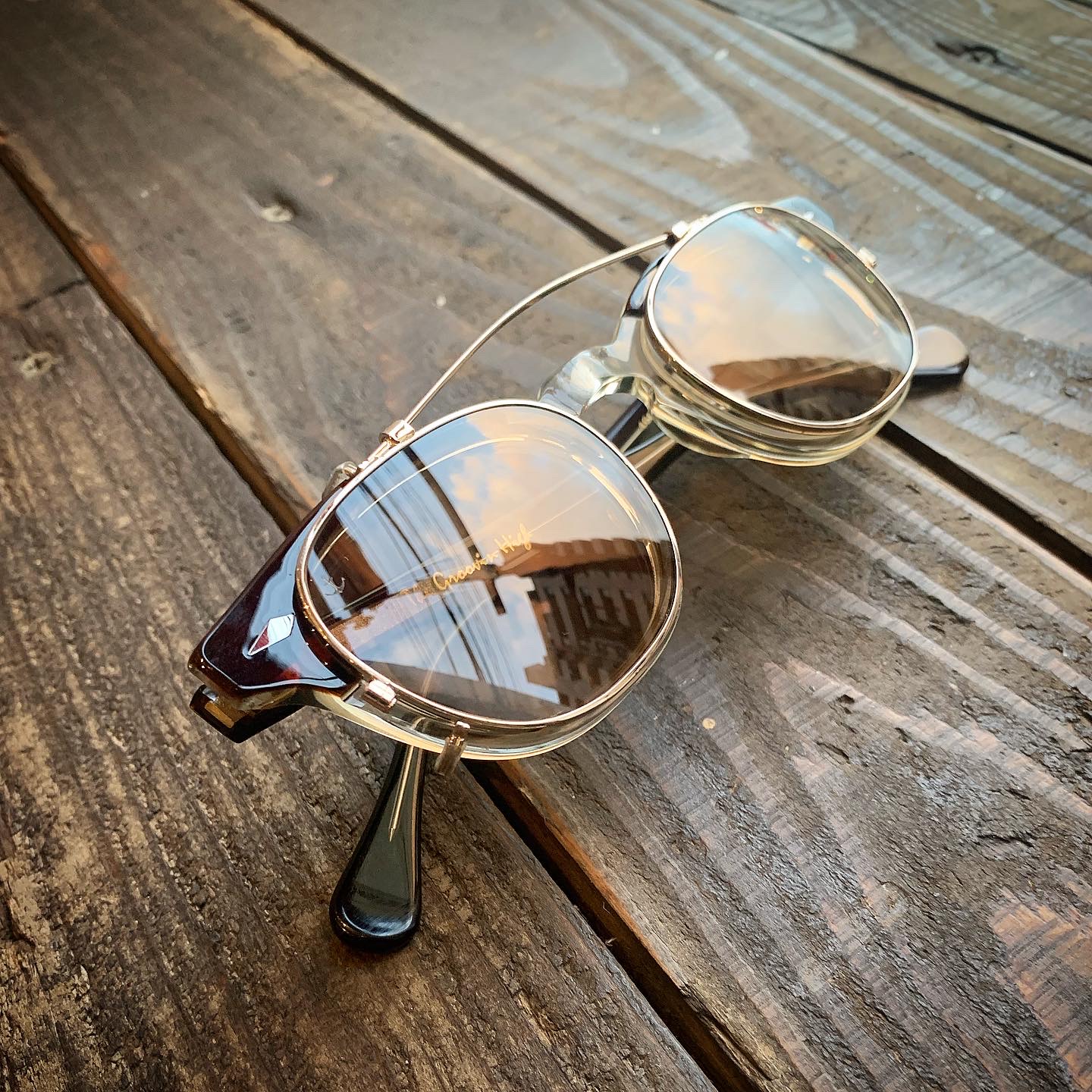 James Dean 1950's Vintage Style Clip On Sun Glasses （Brown