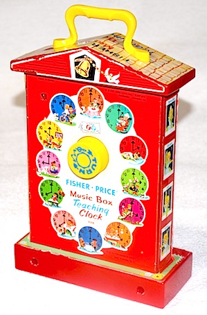 FISHER-PRICE TOYS Music Box Teaching Clock 1968年【S036】〔80〕 | れとろくろっく 時々ぃ猫