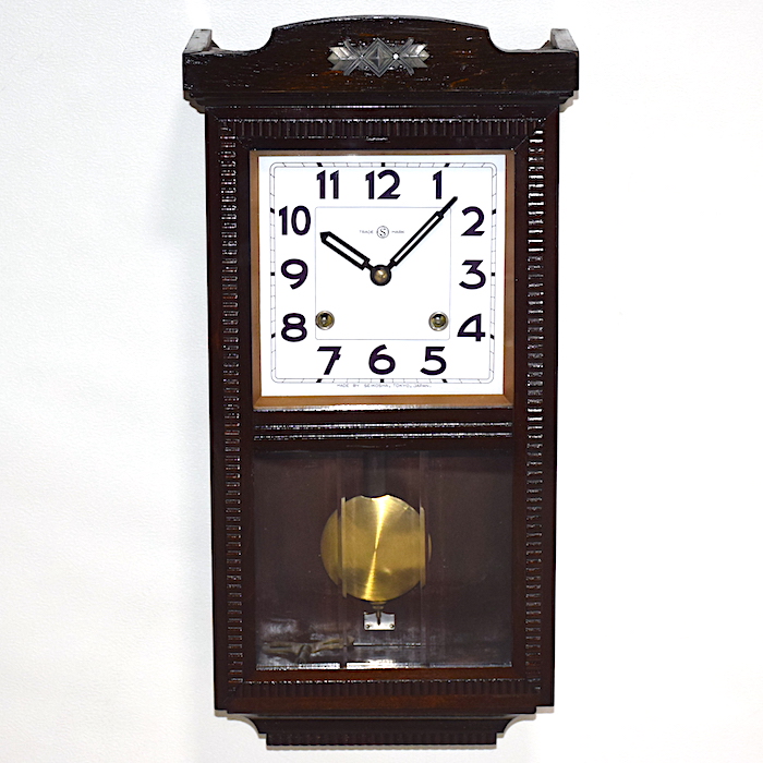 精工舎　鋲付八角　刷毛目　柱時計　古時計　振り子　レトロ　アンティーク　ゼンマイ 精工舎 鋲付八角 刷毛目 柱時計 古時計 振り子 レトロ アンティーク