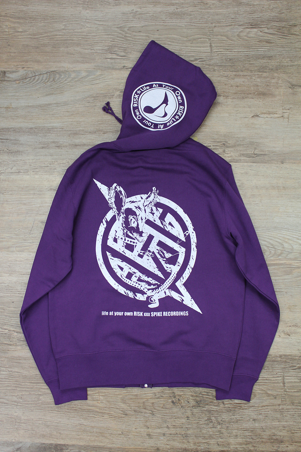 life at your own RISK×××SPIKE RECORDINGS コラボZIP PARKA【PURPLE