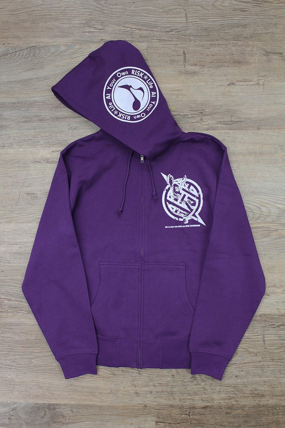 life at your own RISK×××SPIKE RECORDINGS コラボZIP PARKA【PURPLE