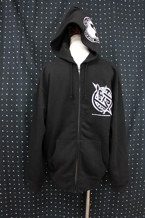 SPIKE RECORDINGS ジップアップパーカー M life at your own RISK×××SPIKE RECORDINGS コラボZIP PARKA【BLACK