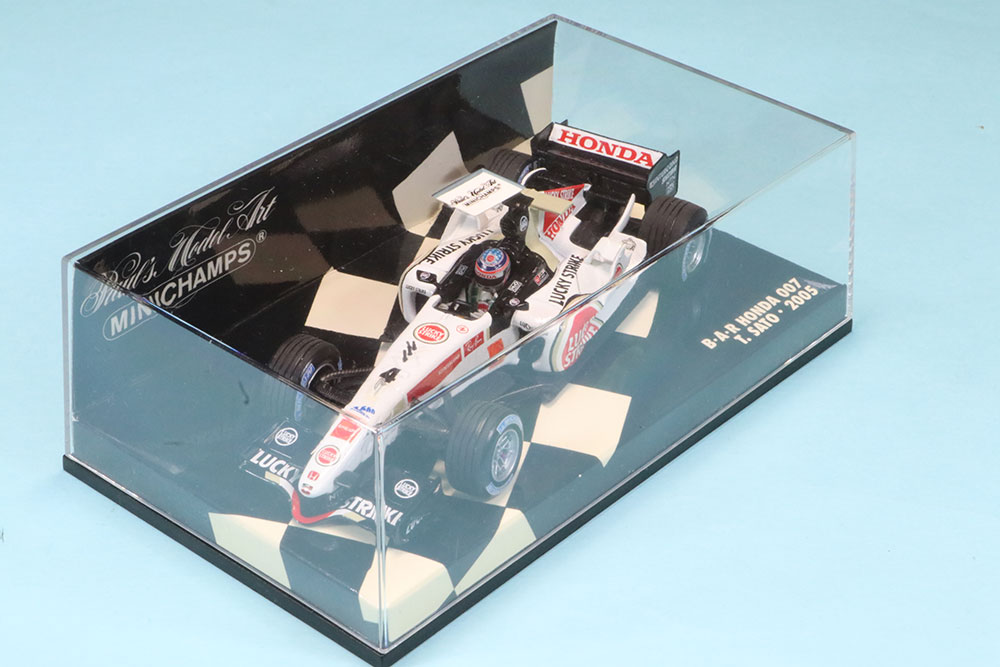 ミニチャンプス 1/43 BAR 007 2005 佐藤琢磨 ラッキーストライク タバコデカール加工 400050004 | ミニカー キット 中古  買取り 販売 モデルガレージ ロム