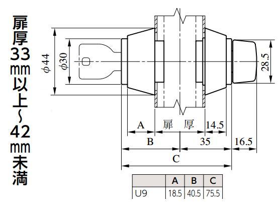 美和ロック U9ALT(A)/ALR(A) Dー1HS BS76mm DT36～41 仕上ST