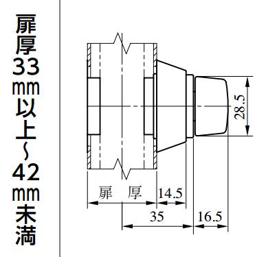 美和ロック AL4Mー3 BS38mm DT33～41mm 仕上 ST | ＬＯＣＫＳ 美和ロック社製品通信販売 電気錠 Ver.