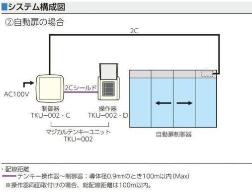 MIWA TKU-002・D WH マジカルテンキー操作器 - 店舗用品