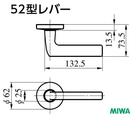 美和ロック U9AUT52ー1 BS76mm DT40～41mm 仕上 ST KEY3