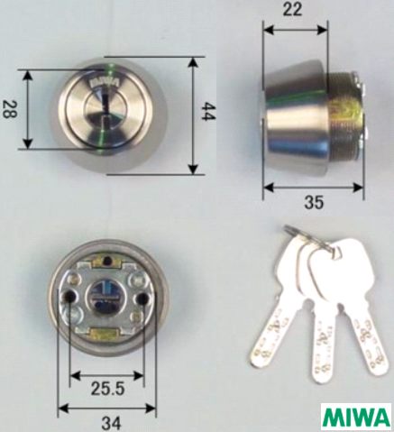 美和ロック JN TE22.CY DT37～41 仕上 ST キー3本付属 | ロックス 美和ロック社製品通信販売 一般錠Ver.