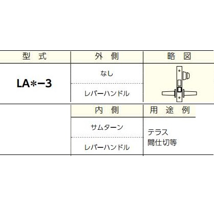 美和ロック LAー3 BS76mm 扉厚(mm) 33～41 仕上 ST | ロックス 美和