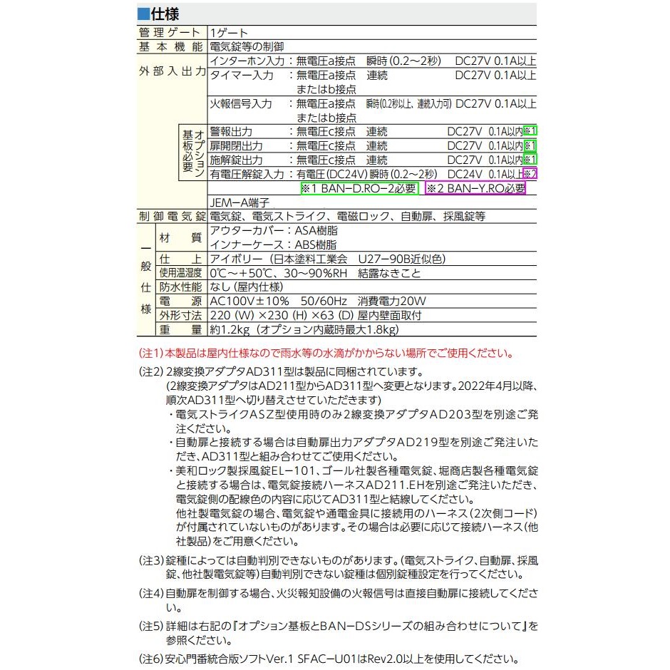 美和ロック BANーDS1 2線式電気錠操作盤（1回線） | ロックス 美和