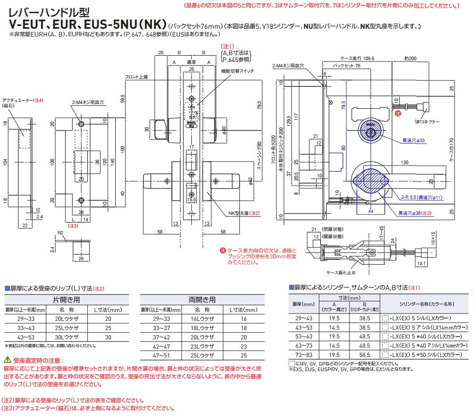 GOAL EUT,EUR-5Q11S BS76mm DT33～42mm キー3本付属 | ロックス ゴール